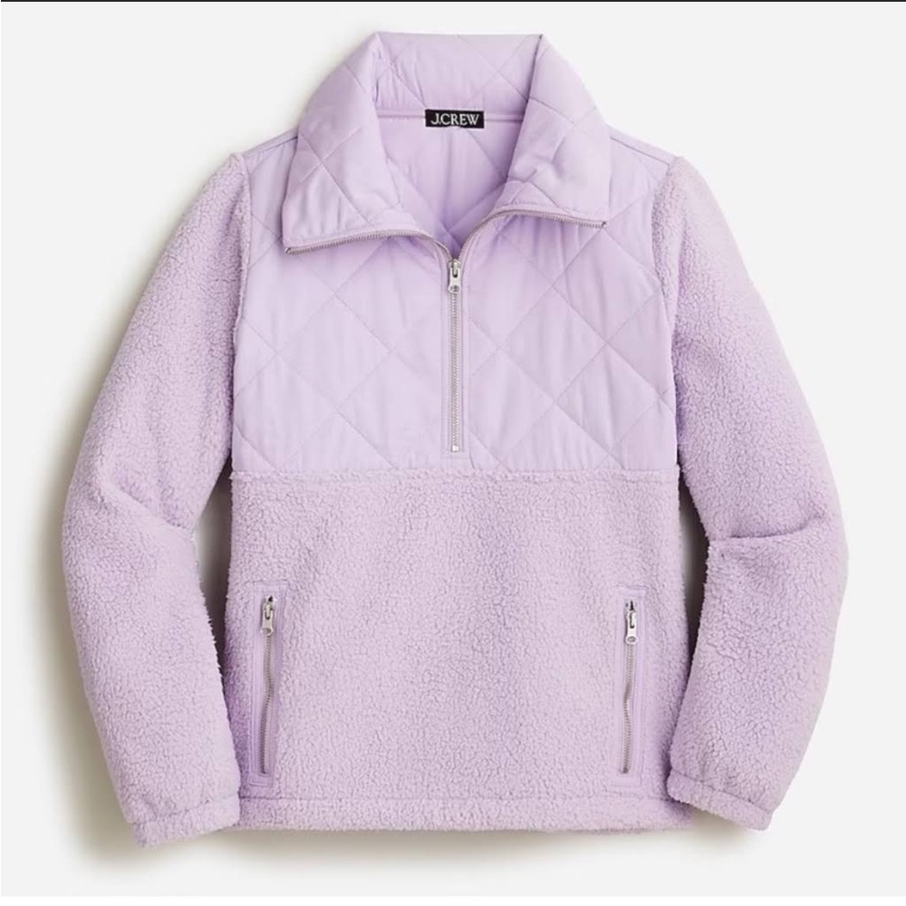 JCrew Quilted Sherpa Fleece Pullover- NWOT